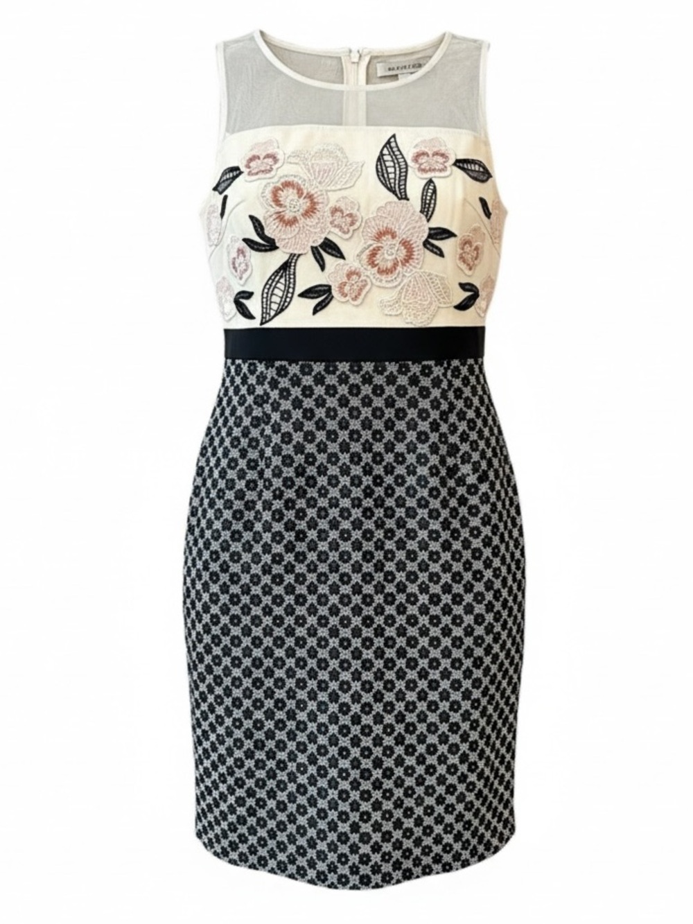 MOULINETTE SOEURS by Anthropologie sleeveless floral embroidered dress size 6